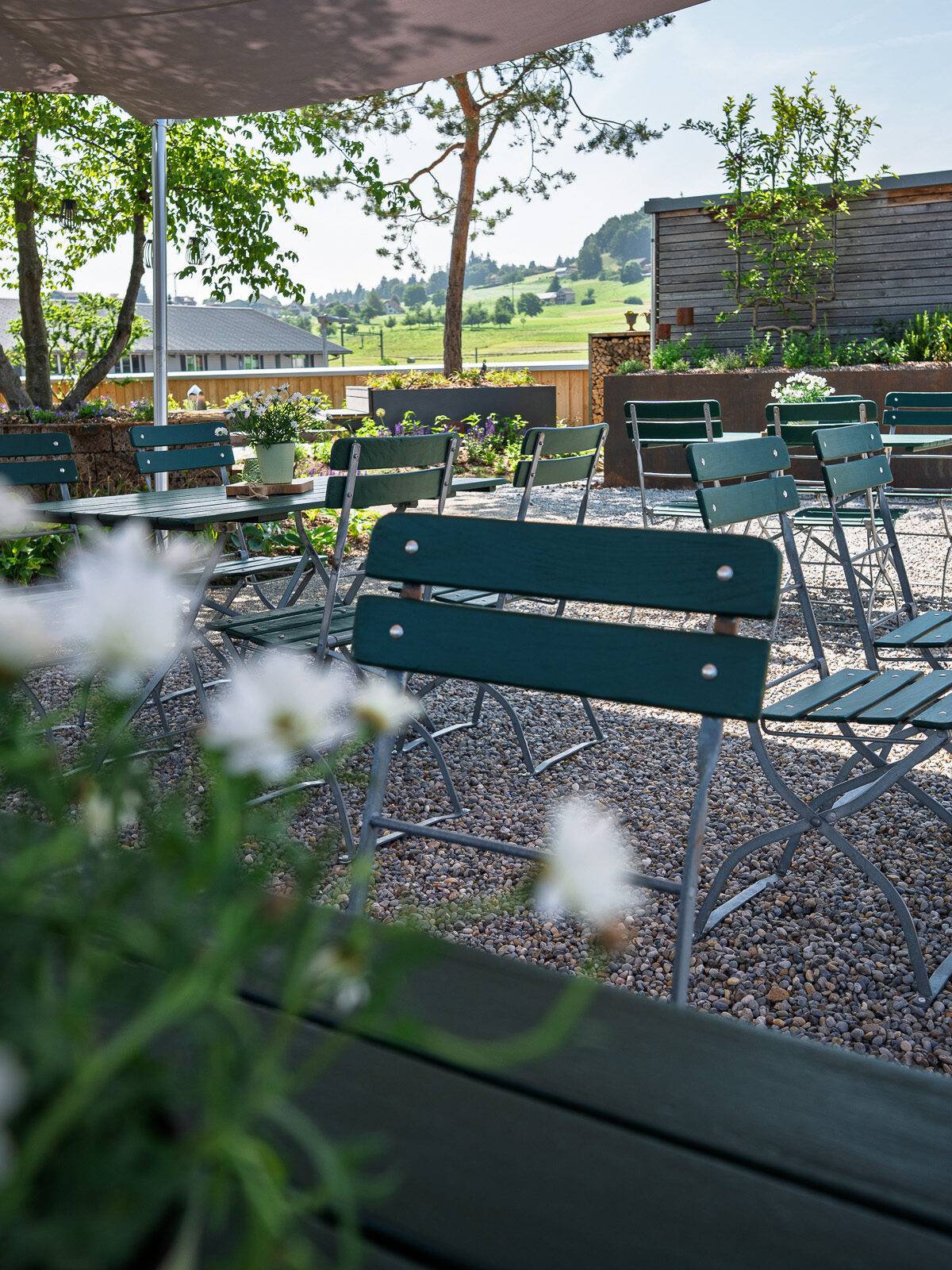 Gartenzimmer im Dachgarten, Eventlocation über den Dächern im Toggenburg